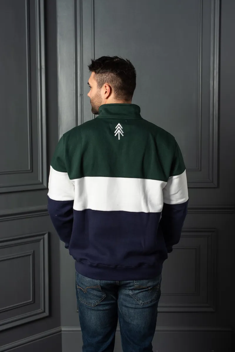 POSH Country Yorkshire 1/4 zip Green White Blue-4